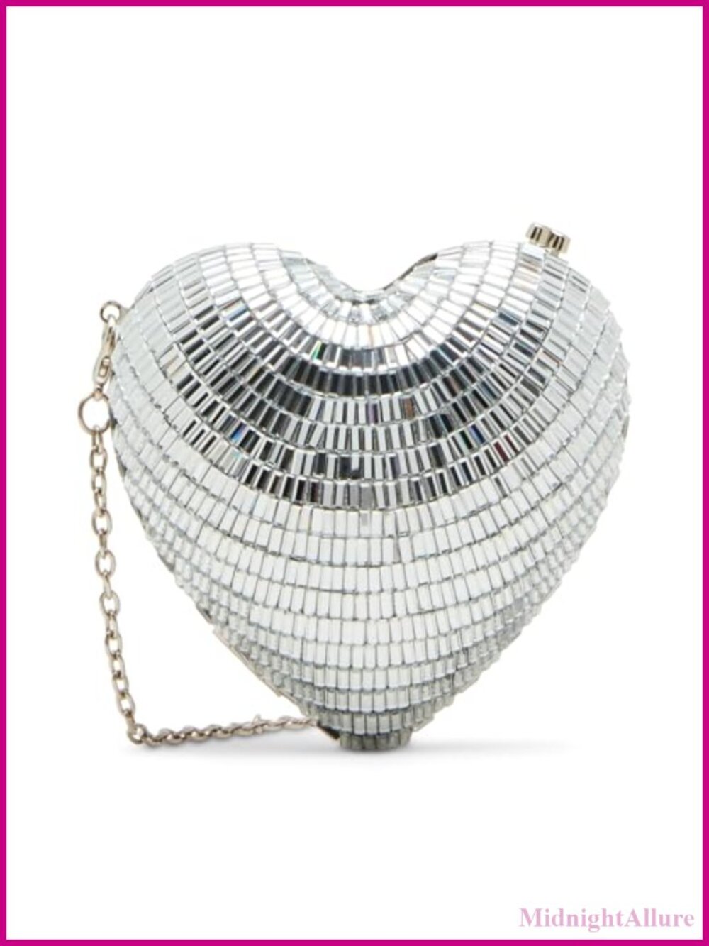 Betsey Johnson Stole My Heart Clutch & Crossbody Bag Baguette Stones